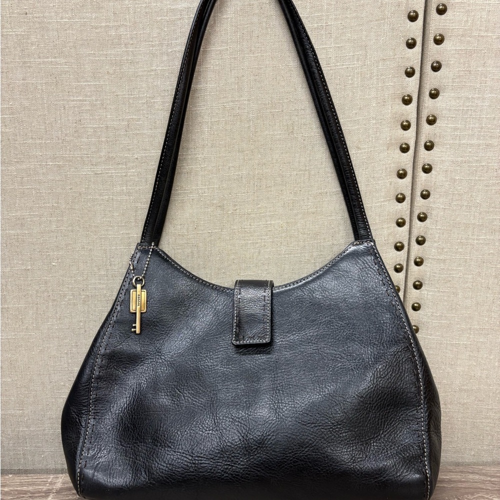 Fossil Black Leather Shoulder-bag